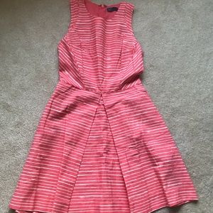 Gap fit and flare coral striped dress
